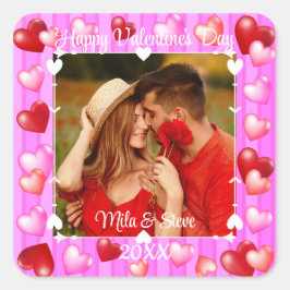 Valentinstag Herz Quadratischer Aufkleber