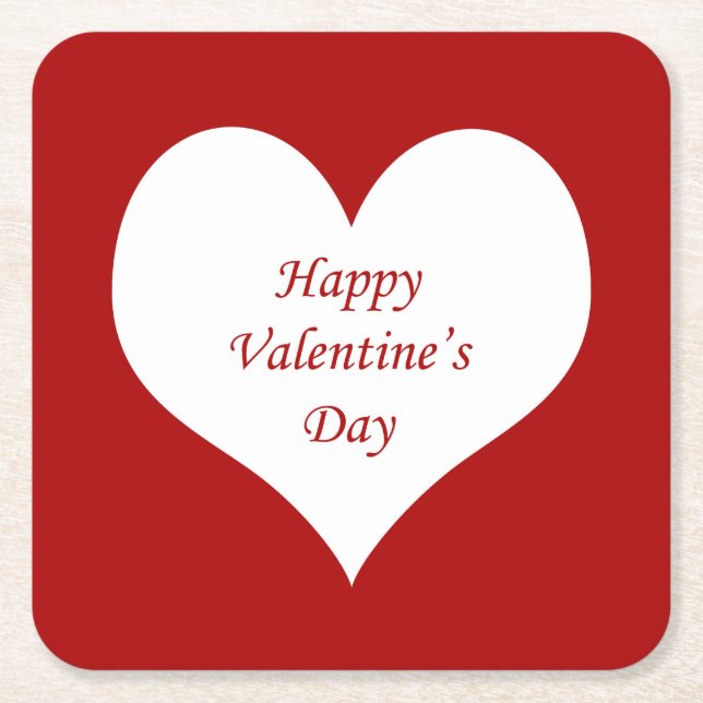 Valentinstag Herz Rechteckiger Pappuntersetzer (Vorderseite)