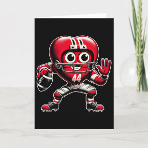 Valentinstag Herz Retro Footballviertel Rückschlag Karte