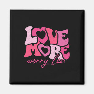 Valentinstag Herz Retro Groovy Liebe mehr Besorgni Magnet