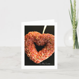 Valentinstag-Herz: Rosa in schwarzem #4 Feiertagskarte