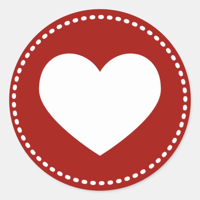 Valentinstag Herz Runder Aufkleber (Vorderseite)