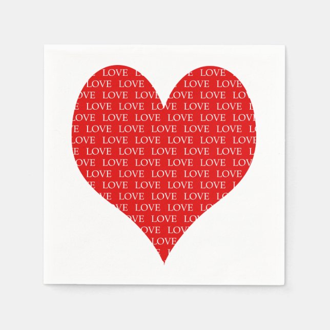 Valentinstag Herz Serviette (Vorderseite)