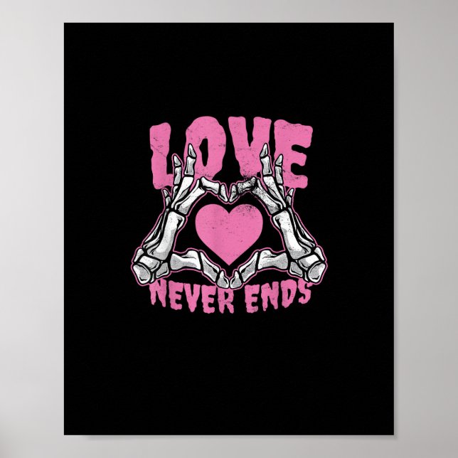 Valentinstag Herz Skeleton Hände Herz Poster (Vorne)