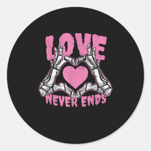Valentinstag Herz Skeleton Hände Herz Runder Aufkleber