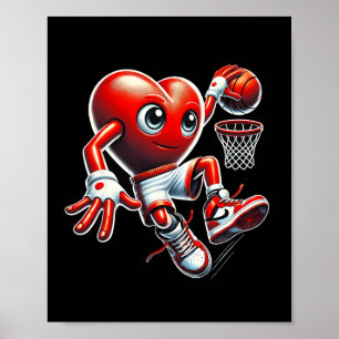 Valentinstag Herz Slam Dunk Sketll Mannschaftsspor Poster