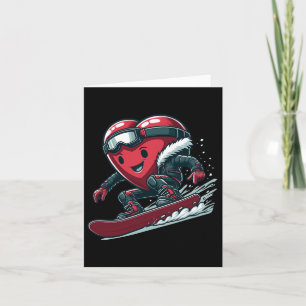 Valentinstag Herz Snowboarder Snowboarden Gewinnen Karte