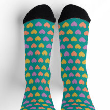 Valentinstag Herz Socken Grüner Hintergrund