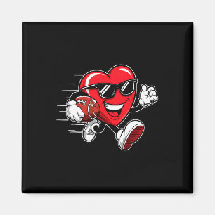 Valentinstag Herz spielt American Football Jungen  Magnet