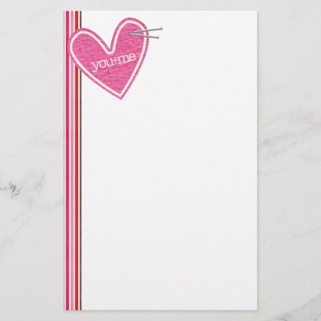 Valentinstag Herz-Stationerie Briefpapier (Vorderseite)