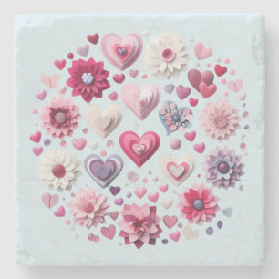 Valentinstag-Herz Steinuntersetzer