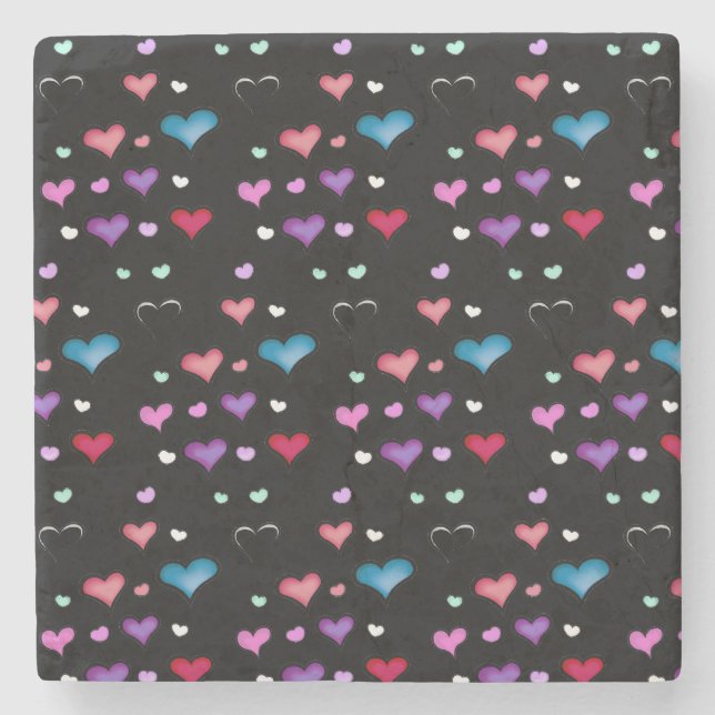 Valentinstag Herz Stone Untersetzer (Vorderseite)