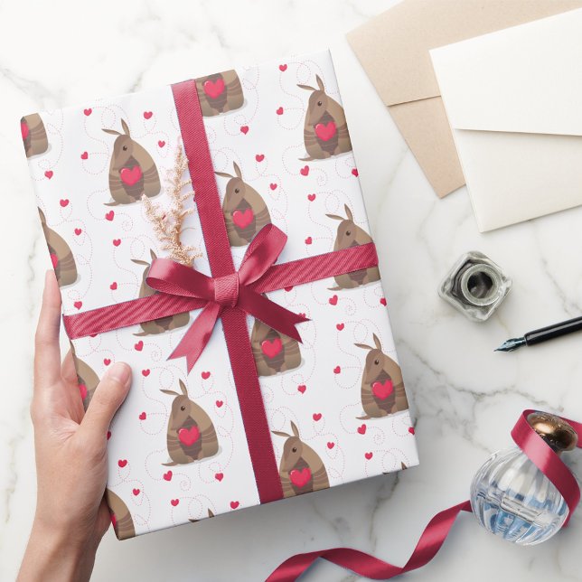 Valentinstag Herz Texas Armadillo Geschenkpapier (Von Creator hochgeladen)