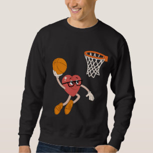 Valentinstag Herz Tunking Süße Basketball Sweatshirt