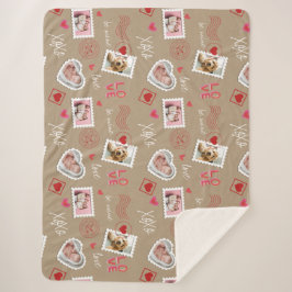 Valentinstag Herz und Foto Postage Sherpadecke