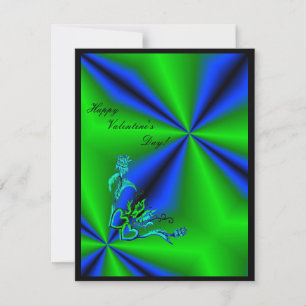 Valentinstag - Herz und Schmetterling auf Regenbog Feiertagskarte