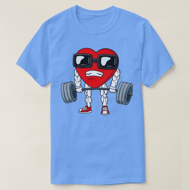 Valentinstag Herz Weightlift Funny Deadlift T-Shirt (Design vorne)