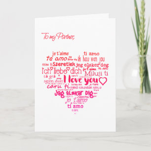 Valentinstag Herz Word-Cloud-Partner Feiertagskarte