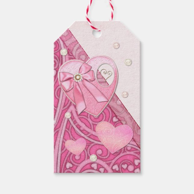 Valentinstag Herz zu Herz Geschenkanhänger (Vorderseite)