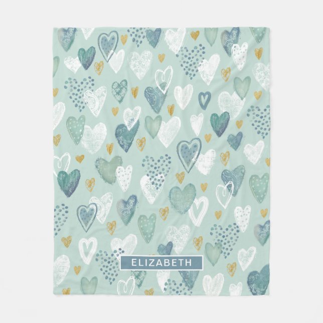 Valentinstag Herzdesign Fleece Blanket (Vorderseite)