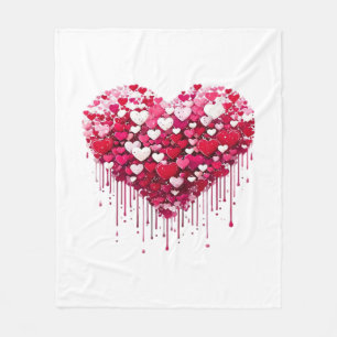 Valentinstag-Herzdesigns Spritzlack-Kunst Fleecedecke
