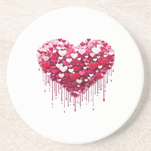 Valentinstag-Herzdesigns Spritzlack-Kunst Getränkeuntersetzer (Vorne)