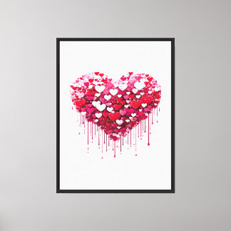 Valentinstag-Herzdesigns Spritzlack-Kunst Leinwanddruck