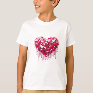 Valentinstag-Herzdesigns Spritzlack-Kunst T-Shirt