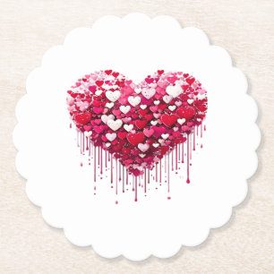 Valentinstag-Herzdesigns Spritzlack-Kunst Untersetzer