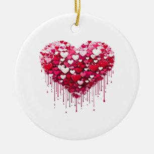 Valentinstag-Herzdesigns-Spritzmalerei-Kunst Keramik Ornament
