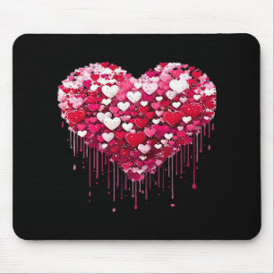Valentinstag-Herzdesigns Spritzmalerei Kunst Mousepad