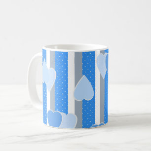 Valentinstag-Herzen auf gestreiftem Hintergrund Kaffeetasse