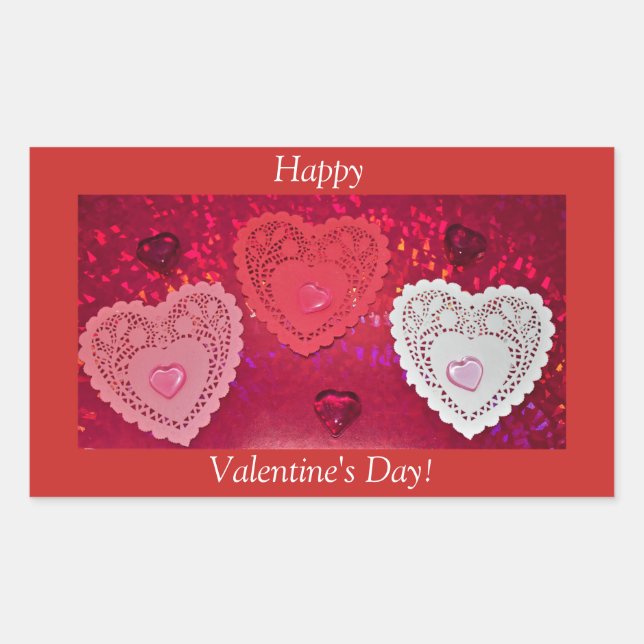 Valentinstag-Herzen-Aufkleber Rechteckiger Aufkleber (Vorderseite)