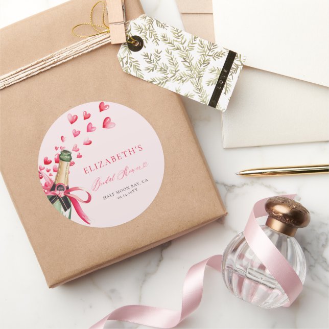 Valentinstag-Herzen Fröhliche Brautparty Runder Aufkleber (Schenken)