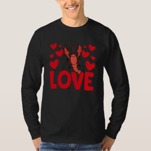 Valentinstag-Herzen Liebe Crawfish Frauen T-Shirt