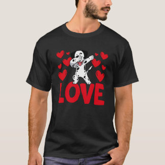 Valentinstag-Herzen-Liebe Dalmatiner Tier Frauen T-Shirt