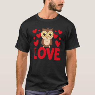 Valentinstag-Herzen-Liebe-Eule-Tier-Frauen 1 T-Shirt