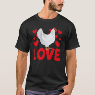 Valentinstag-Herzen-Liebe-Huhn-Tier-Frauen T-Shirt