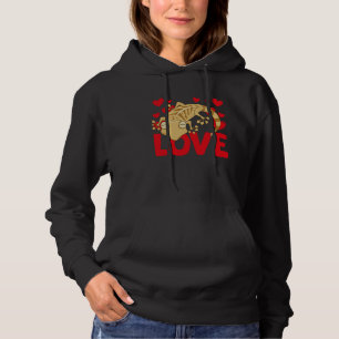 Valentinstag Herzen Liebe Leopardgeckos Tier Hoodie