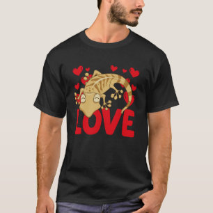 Valentinstag-Herzen Liebe Leopardgeckos Tier T-Shirt