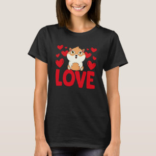 Valentinstag Herzen Liebe Meerschweinchen Tier Fra T-Shirt