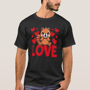 Valentinstag Herzen Liebe Roter Panda Tier Frauen T-Shirt