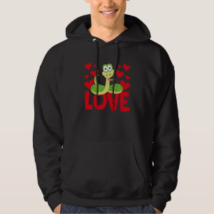 Valentinstag-Herzen-Liebe-Schlange-Tier-Frauen Hoodie