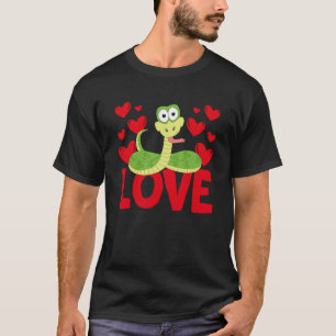Valentinstag-Herzen-Liebe-Schlange-Tier-Frauen T-Shirt