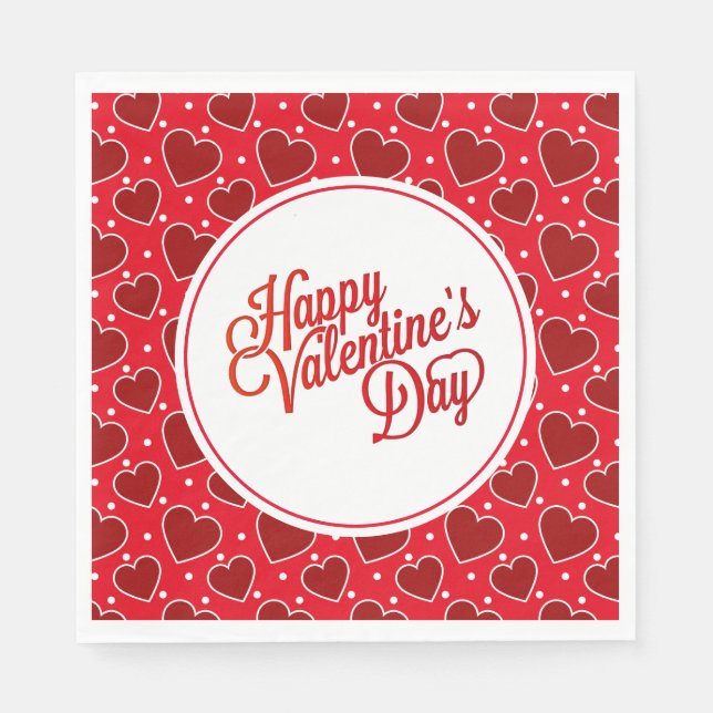 Valentinstag-Herzen-Papier-Servietten Serviette (Vorderseite)