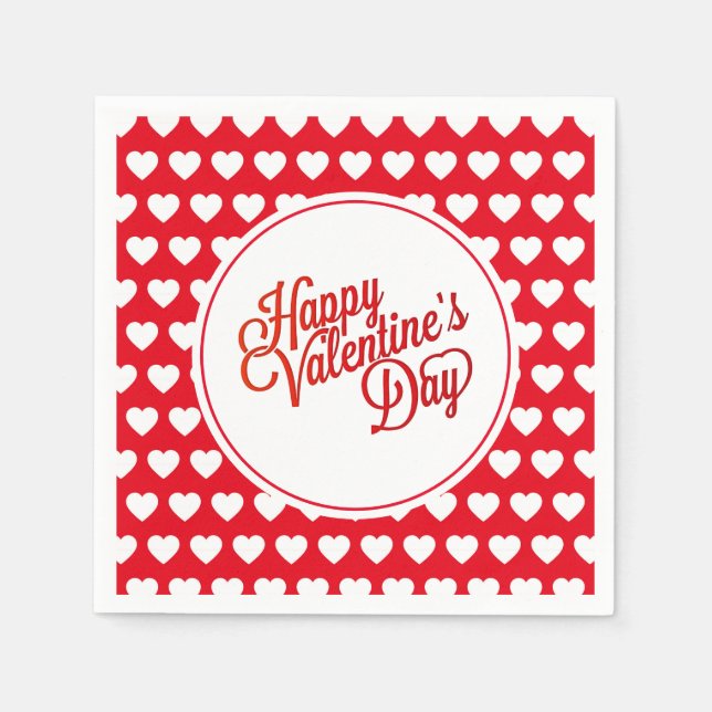Valentinstag-Herzen-Papier-Tücher Serviette (Vorderseite)
