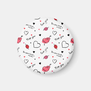 Valentinstag-Herzen Pfeil Nahtlos Magnet