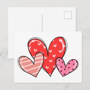 Valentinstag-Herzen Postkarte