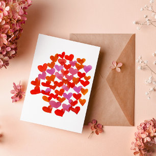 Valentinstag-Herzen - rosa und orange Karte