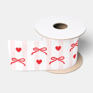 Valentinstag Herzen Rot Schleife Rosa Satinband